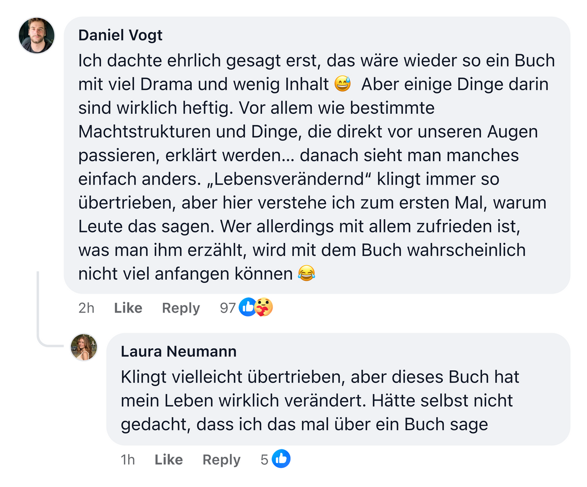 Reader comment screenshot